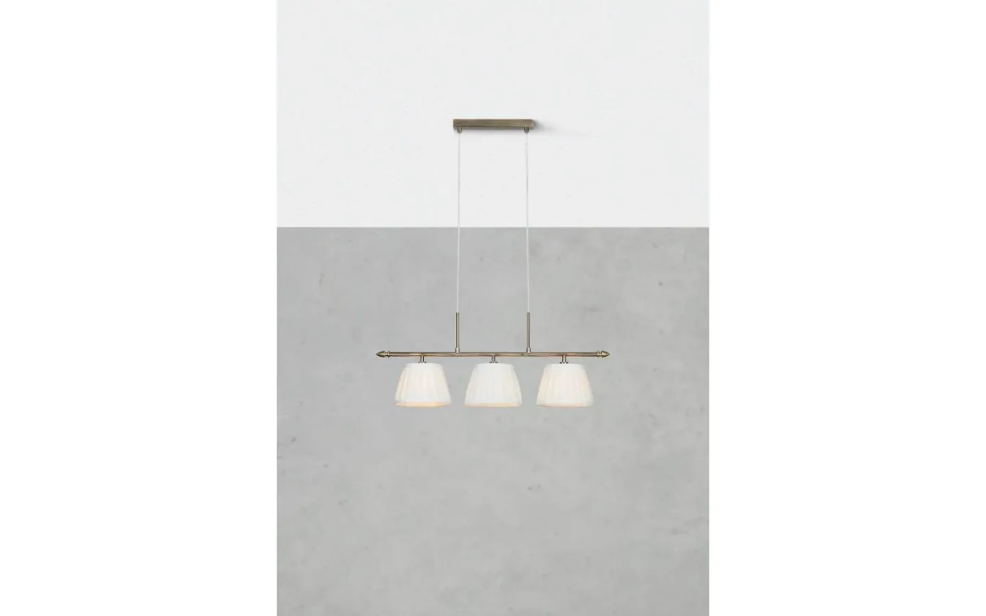 Markslojd Oxford Taklampa 82,5cm Offwhite/Antik Mässing* Avlånga Taklampor