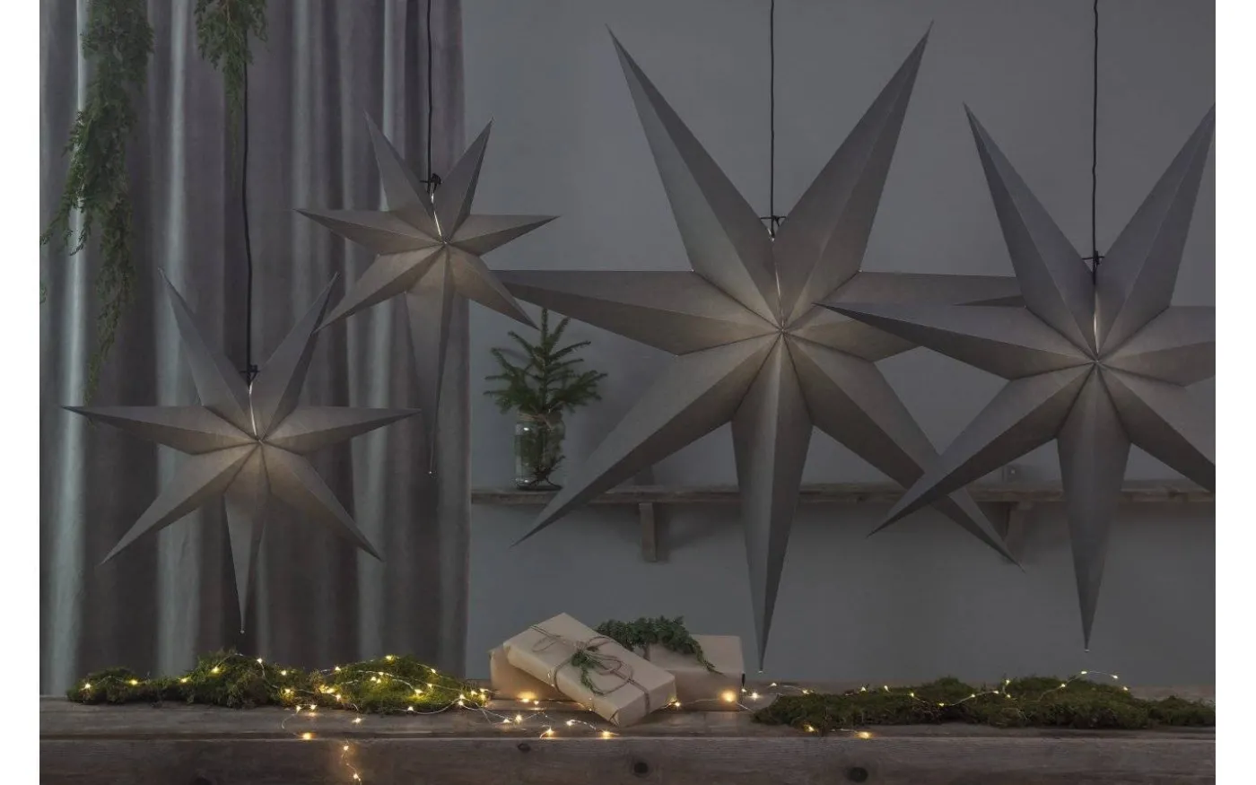 Ozen Julstjärna På Fot Grå 75cm