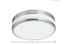 Badrumslampor Tak<Eglo Palermo Plafond 23cm LED 3000K 11W Krom IP44