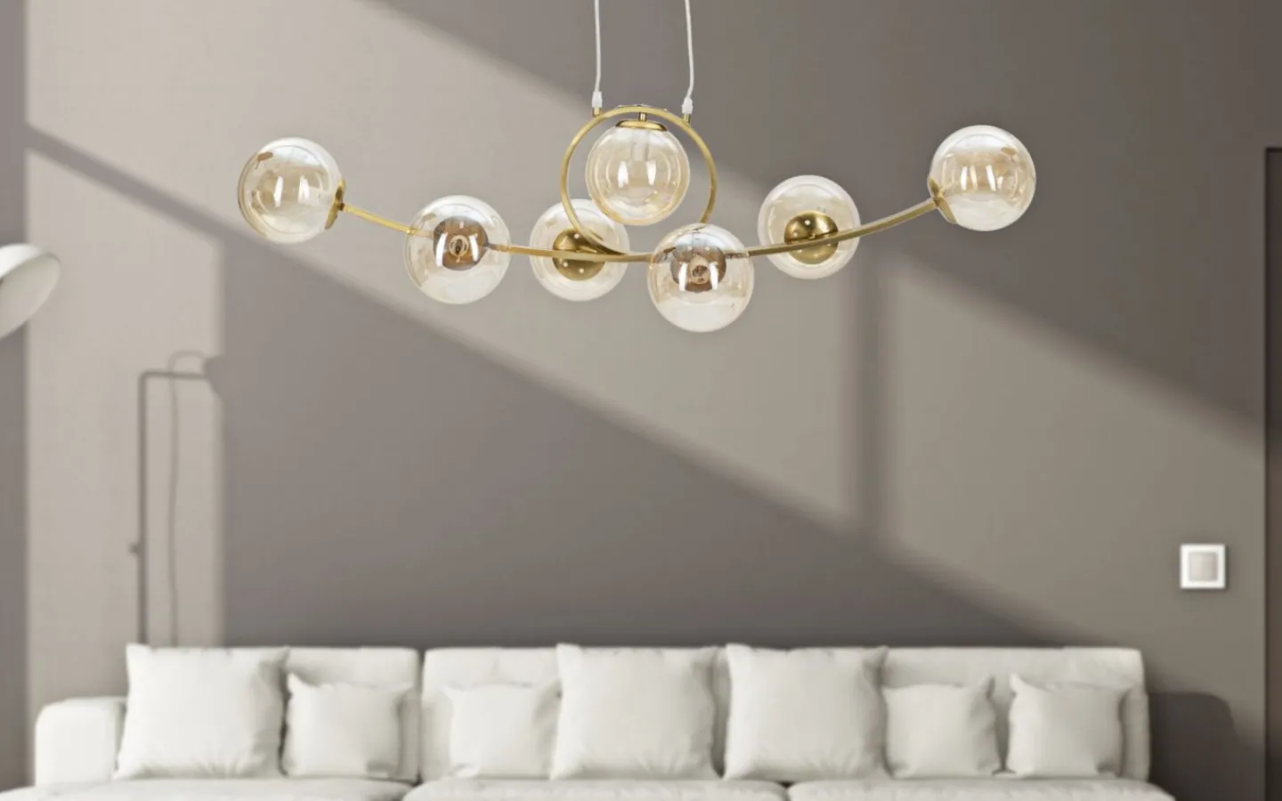 Mauro Ferretti Palermo Taklampa 115cm Guld* Avlånga Taklampor