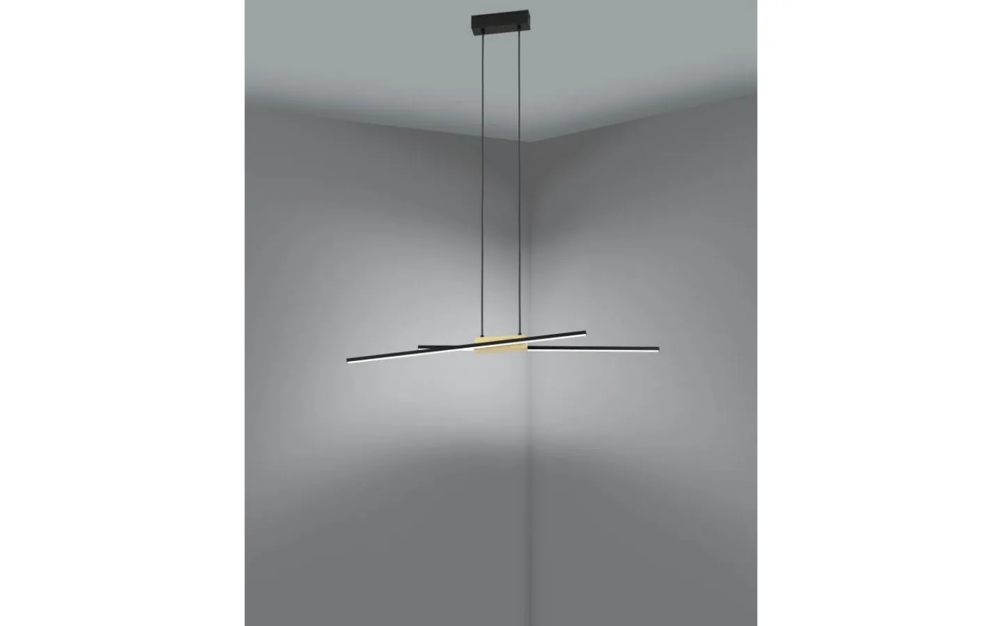 Eglo Panagria Taklampa 94cm LED 3000K 2x13W Svart/Natur* Avlånga Taklampor