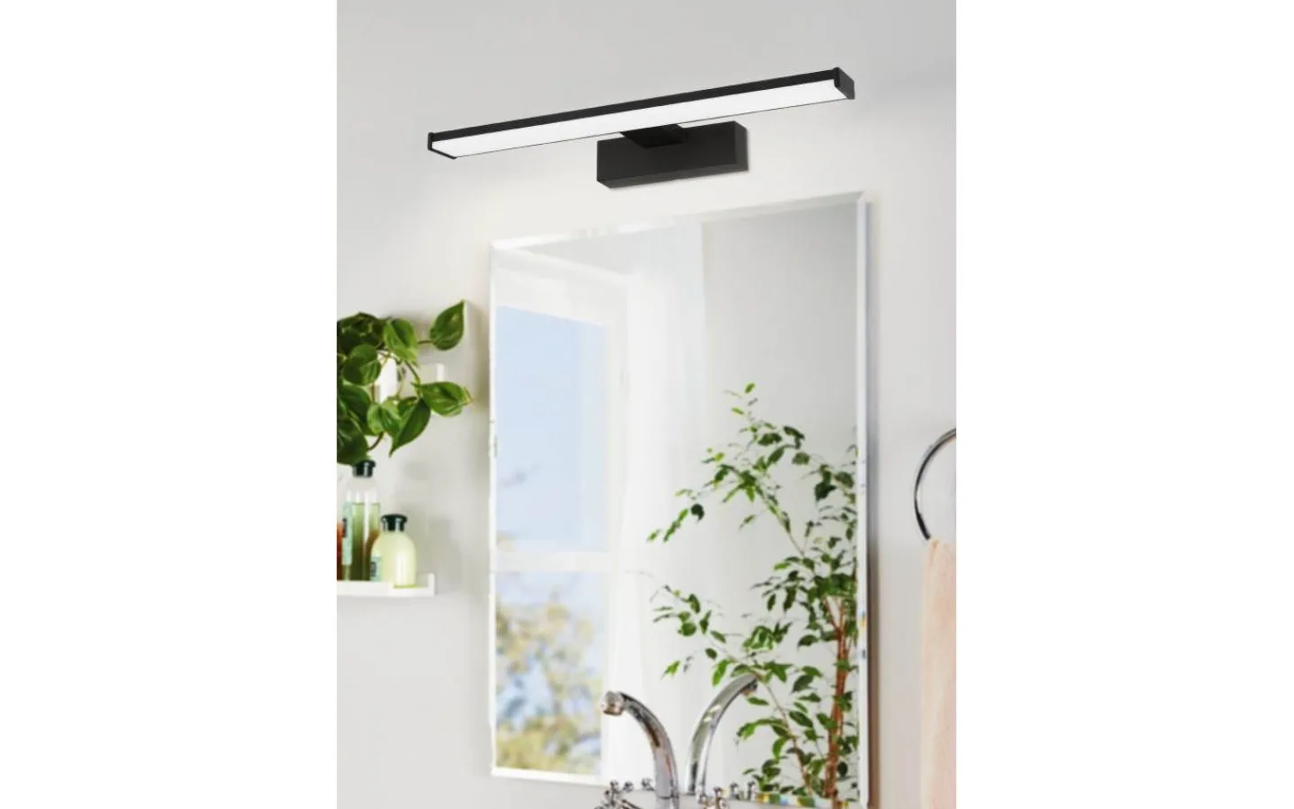 Badrumslampor Vägg<Eglo Pandella 1 Spegelbelysning 40cm LED 4000K 7,4W Svart IP44