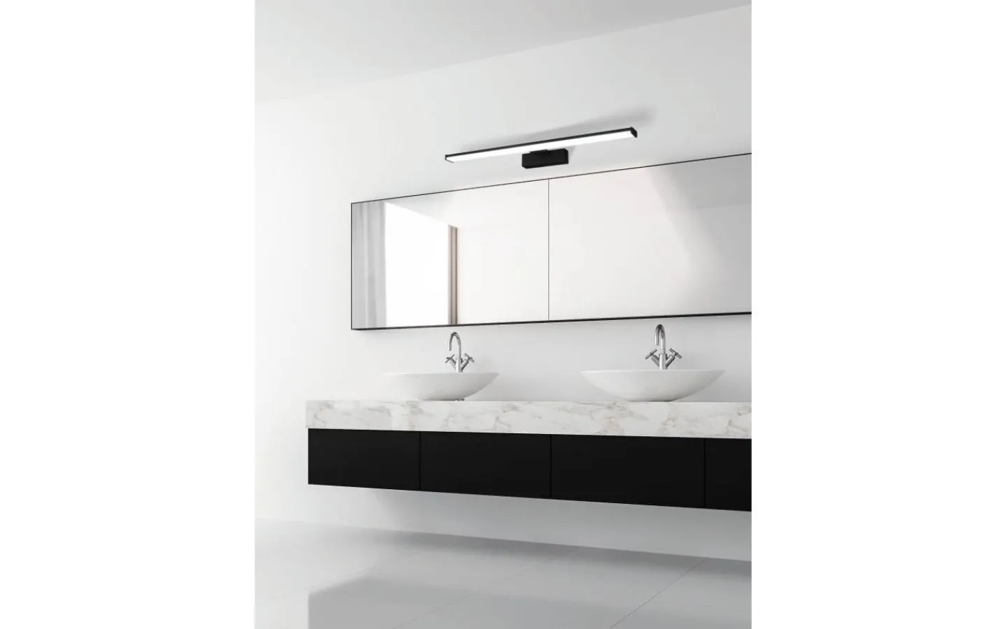 Badrumslampor Vägg<Eglo Pandella 1 Spegelbelysning 60cm 4000K 7,4W Svart IP44