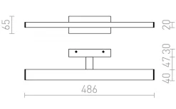 Badrum|Badrumslampor Vägg<Rendl Panon Vägglampa Krom 49cm LED 12W IP44 3000K