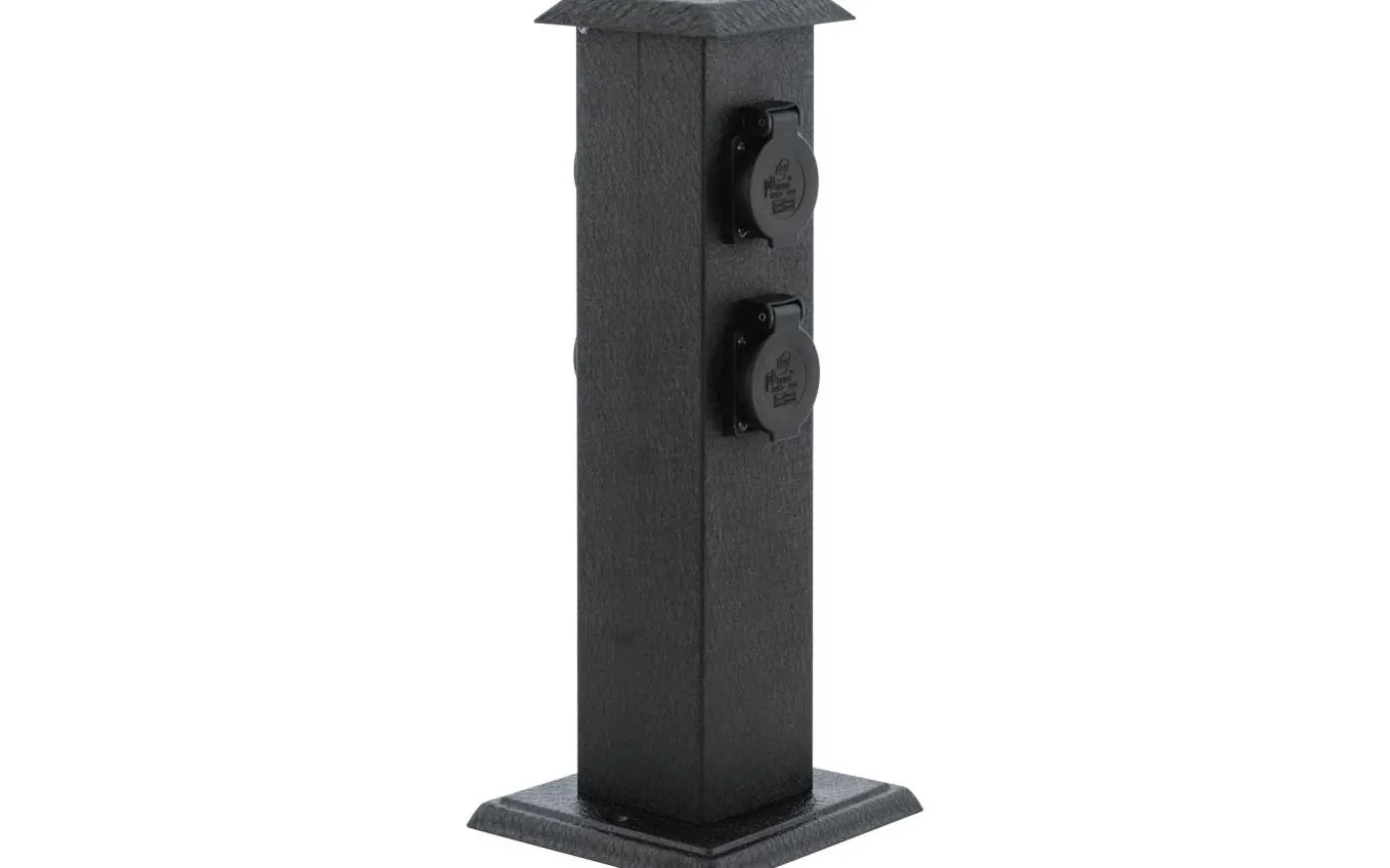 Park 4 Trädgårdsuttag 4 Uttag 40cm Svart IP44