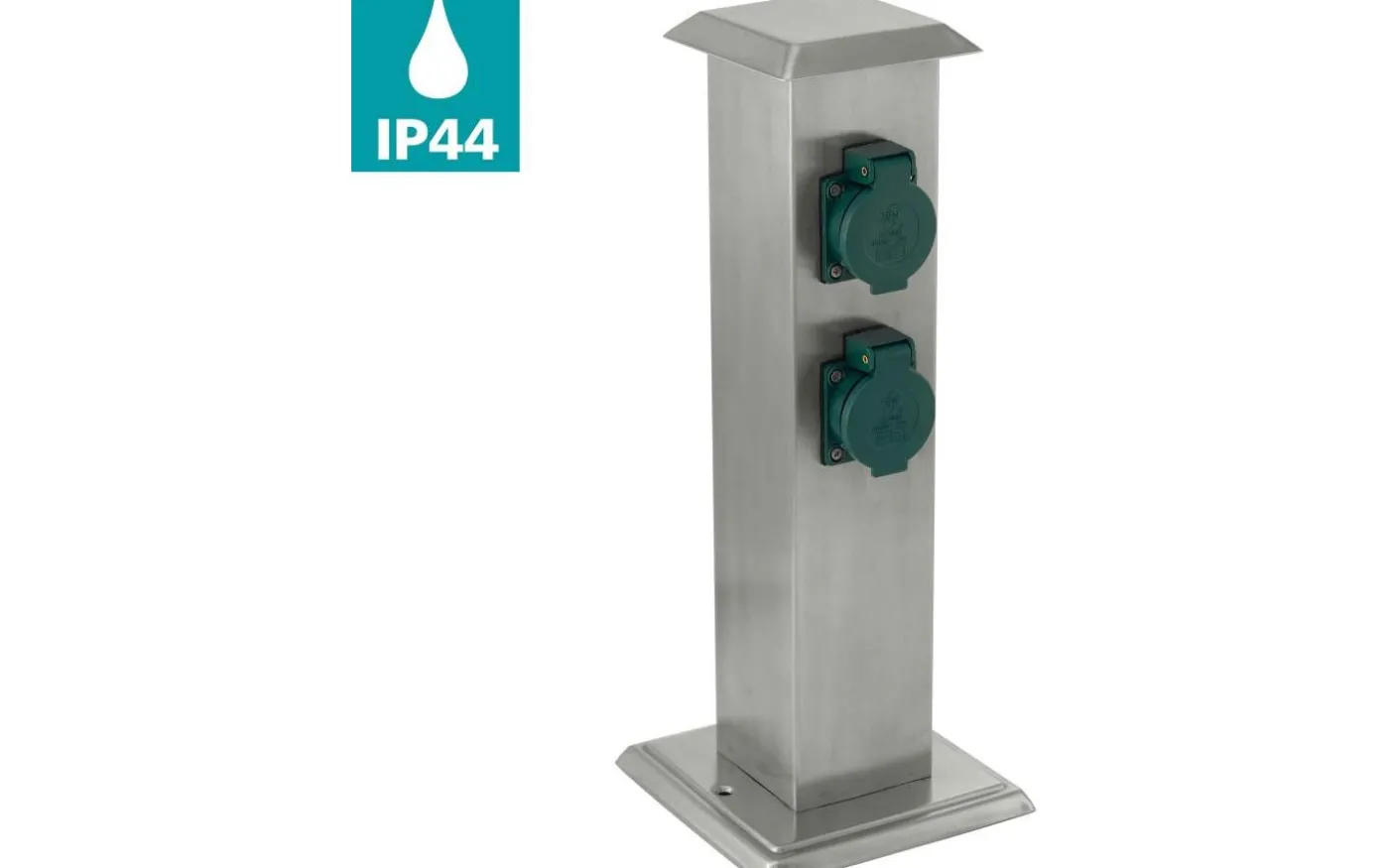 Park 4 Trädgårdsuttag 4 Uttag 40cm Rostfritt Stål IP44