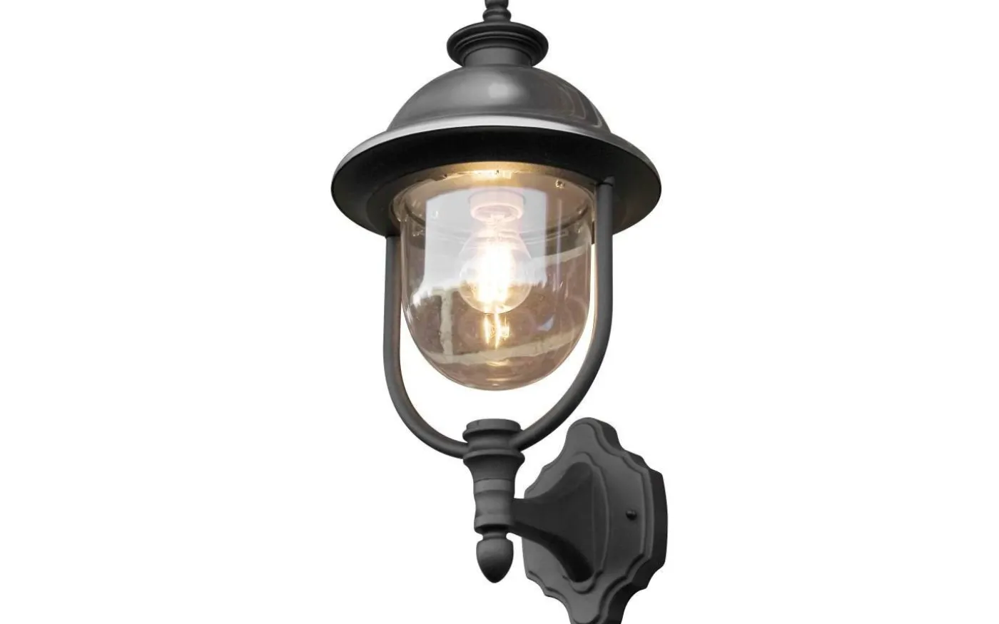 Parma Vägglykta Rostfritt Stål/Svart IP43