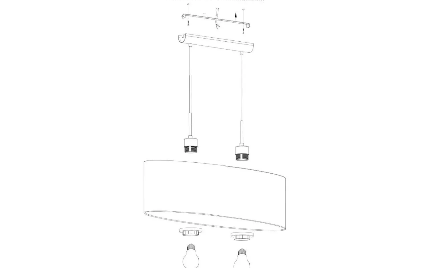 Pasteri Taklampa 75cm Grå/Nickel