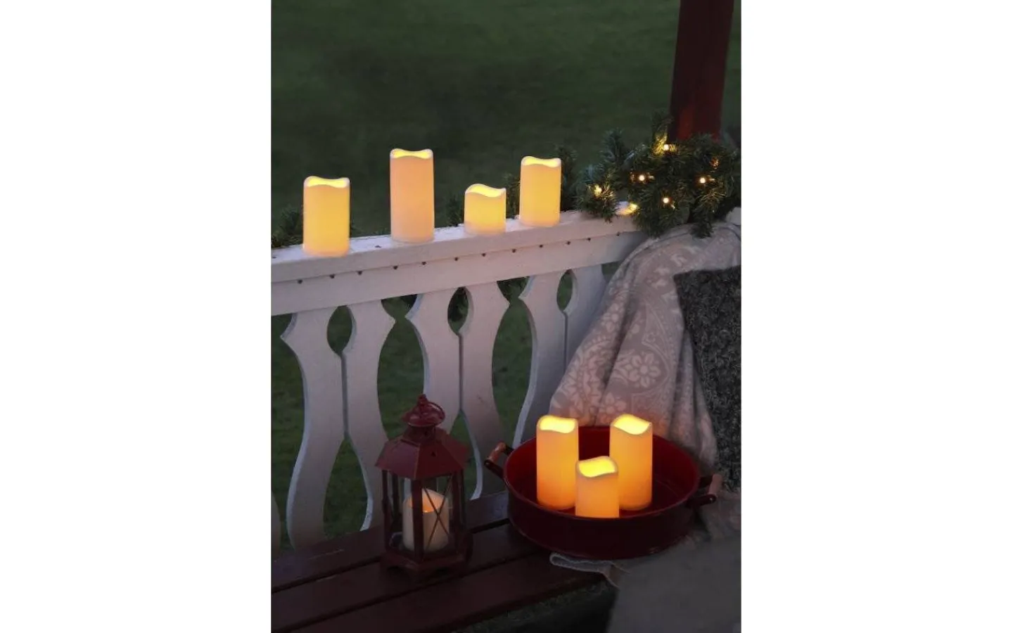 Blockljus Utomhus|Blockljus Utomhus<Star Trading Paul Blockljus LED Utomhusbruk 15cm Beige