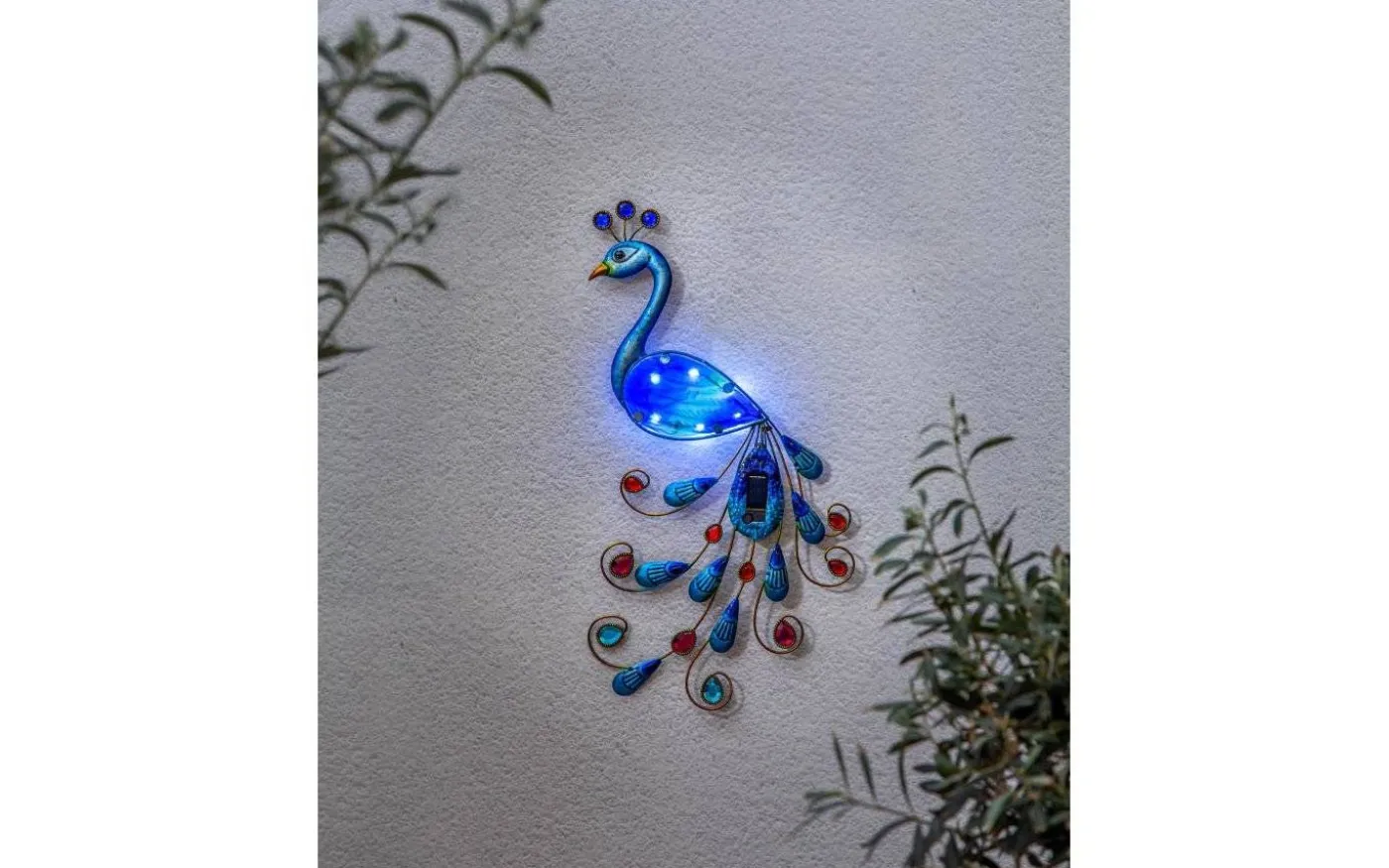 Peacock Solcellslampa 52cm Blå