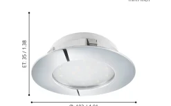 230V Led Spotlights<Eglo Peneto Spotlight LED 3000K 12W Krom IP44