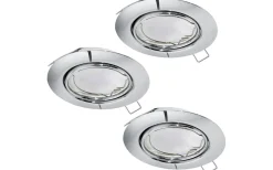 Spotlights Med Utbytbar Ljuskälla<Eglo Peneto Spotlight 3-Pack GU10 LED 3000K 3x4,6W Krom