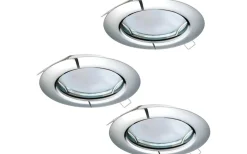 Spotlights Med Utbytbar Ljuskälla<Eglo Peneto Spotlight 3-Pack GU10 LED 3000K 3x2,8W Krom