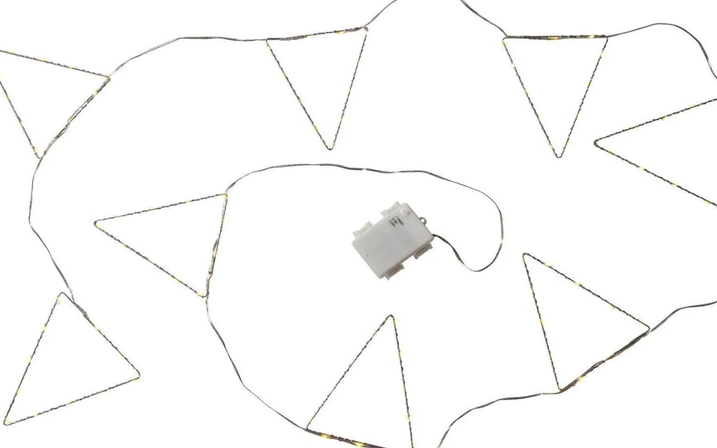 Star Trading Penny Batteridriven Ljusslinga Vimplar 2,4m Silver IP44* Batteri Julpynt Utomhus|Batterislingor Utomhus