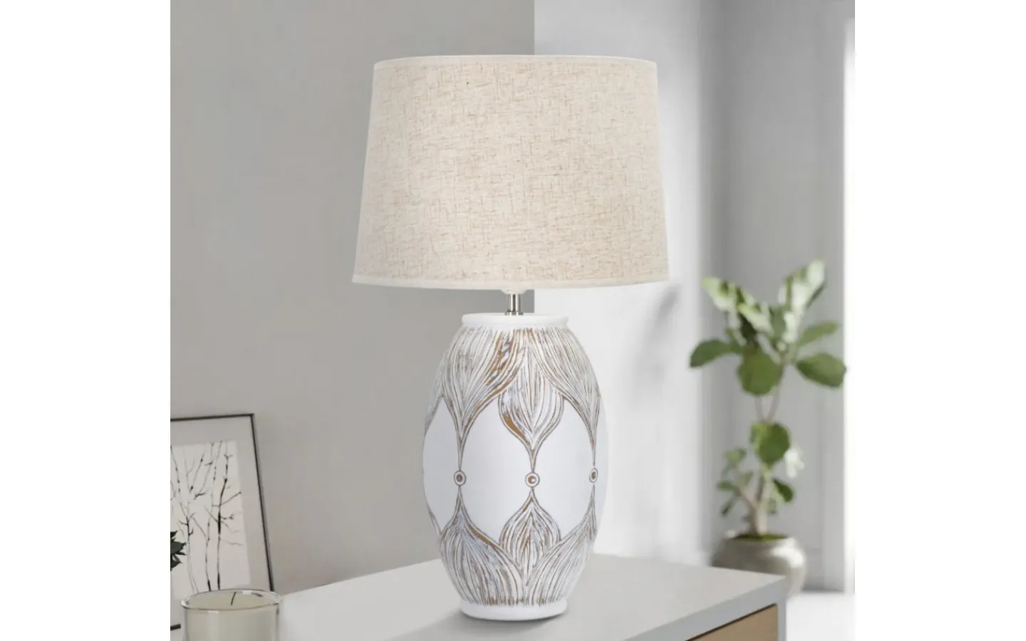 Bordslampor<Mauro Ferretti Perfect Bordslampa 67cm Vit/Beige