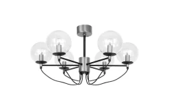 Hallbergs Perla 6 Taklampa 6L 78cm Silver* Sovrum|Stora Taklampor Ø70-150 Cm