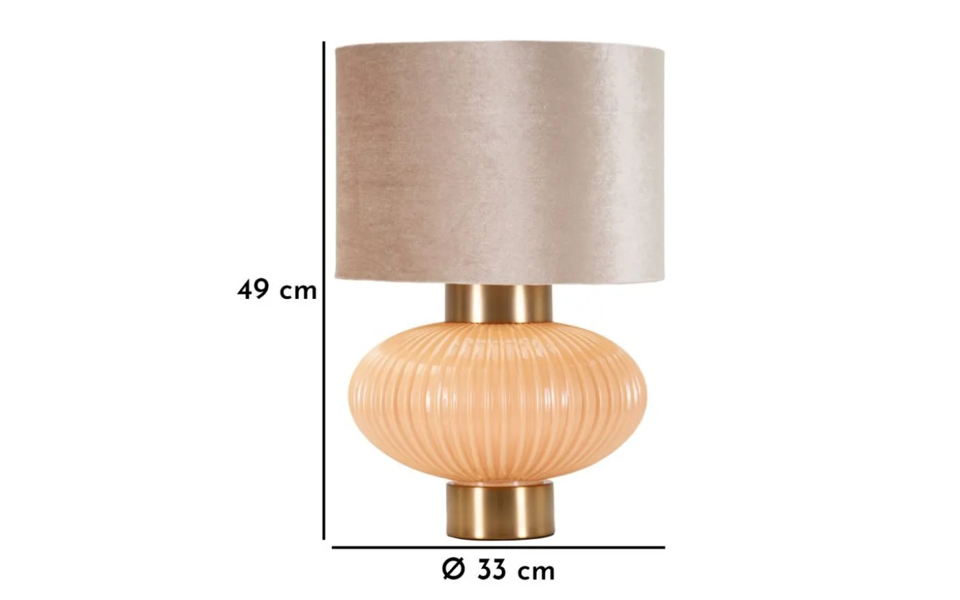 Perly Bordslampa 49cm Beige/Grå