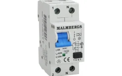 Malmbergs Personskyddsbrytare, A-typ, 1P+N, C20A, 30mA* Normkomponenter