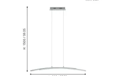 Eglo Pertini Taklampa 96cm LED 3000K 2x10,8W Krom* Avlånga Taklampor