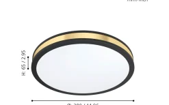 Pescaito Plafond 38cm LED 3000K 19,5W Svart/Guld