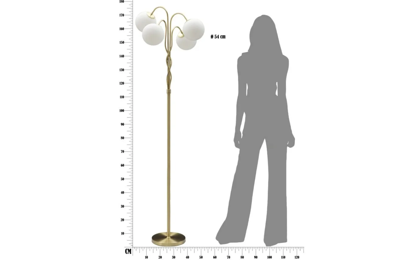 Golvlampor<Mauro Ferretti Piccolo Golvlampa 176cm Guld