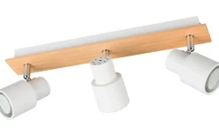 Avlånga Takspotlights|Takspot Med 3 Lampor<Reality Pierre Spotlight 3-delad matt vit/trä