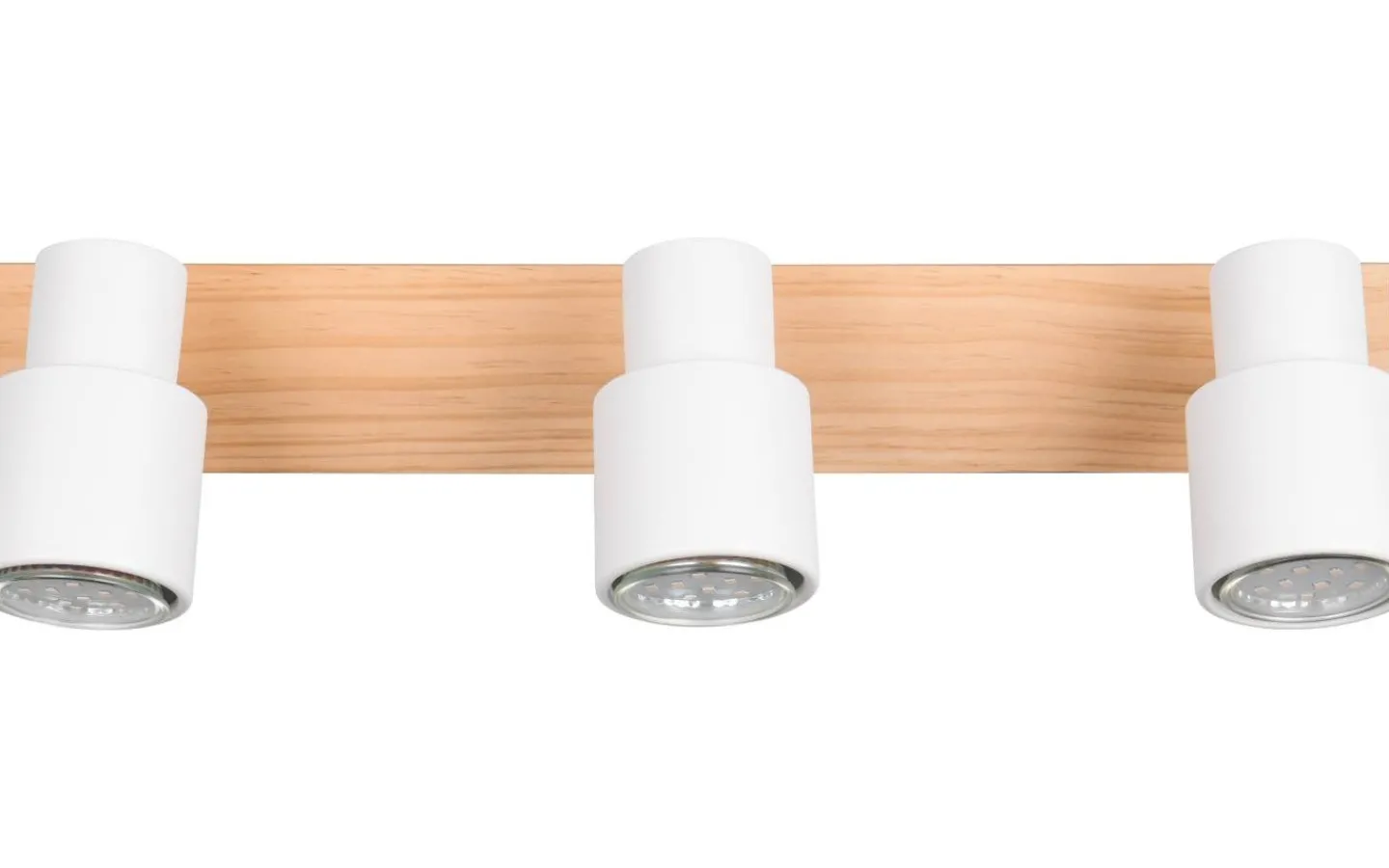 Avlånga Takspotlights|Takspot Med 3 Lampor<Reality Pierre Spotlight 3-delad matt vit/trä