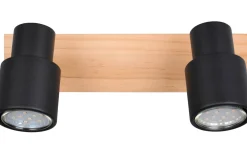 Takspot Med 2 Lampor<Reality Pierre Spotlight 2-delat matt svart/trä