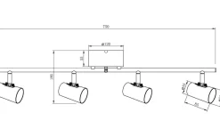 Pilot Takspotlight 75cm 4L Svart