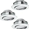 230V Led Spotlights<Eglo Pineda Spotlight 3-Pack LED 3000K 3x4,9W Krom