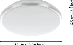 Badrumslampor Tak<Eglo Pinetto Plafond 34cm LED 4000K 15,6W Vit/Krom IP44