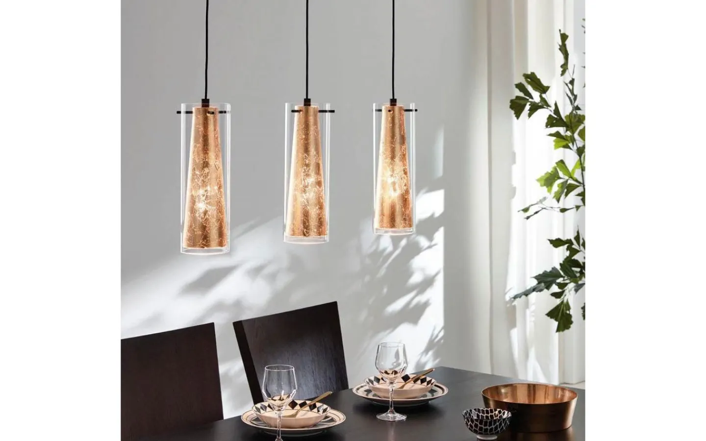 Eglo Pinto Taklampa 73cm Bladguld* Avlånga Taklampor