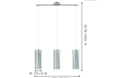 Eglo Pinto Taklampa 73cm Smoke* Avlånga Taklampor