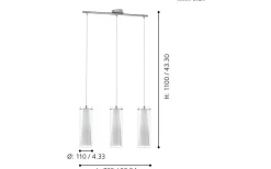 Eglo Pinto Taklampa 73cm Vit* Avlånga Taklampor
