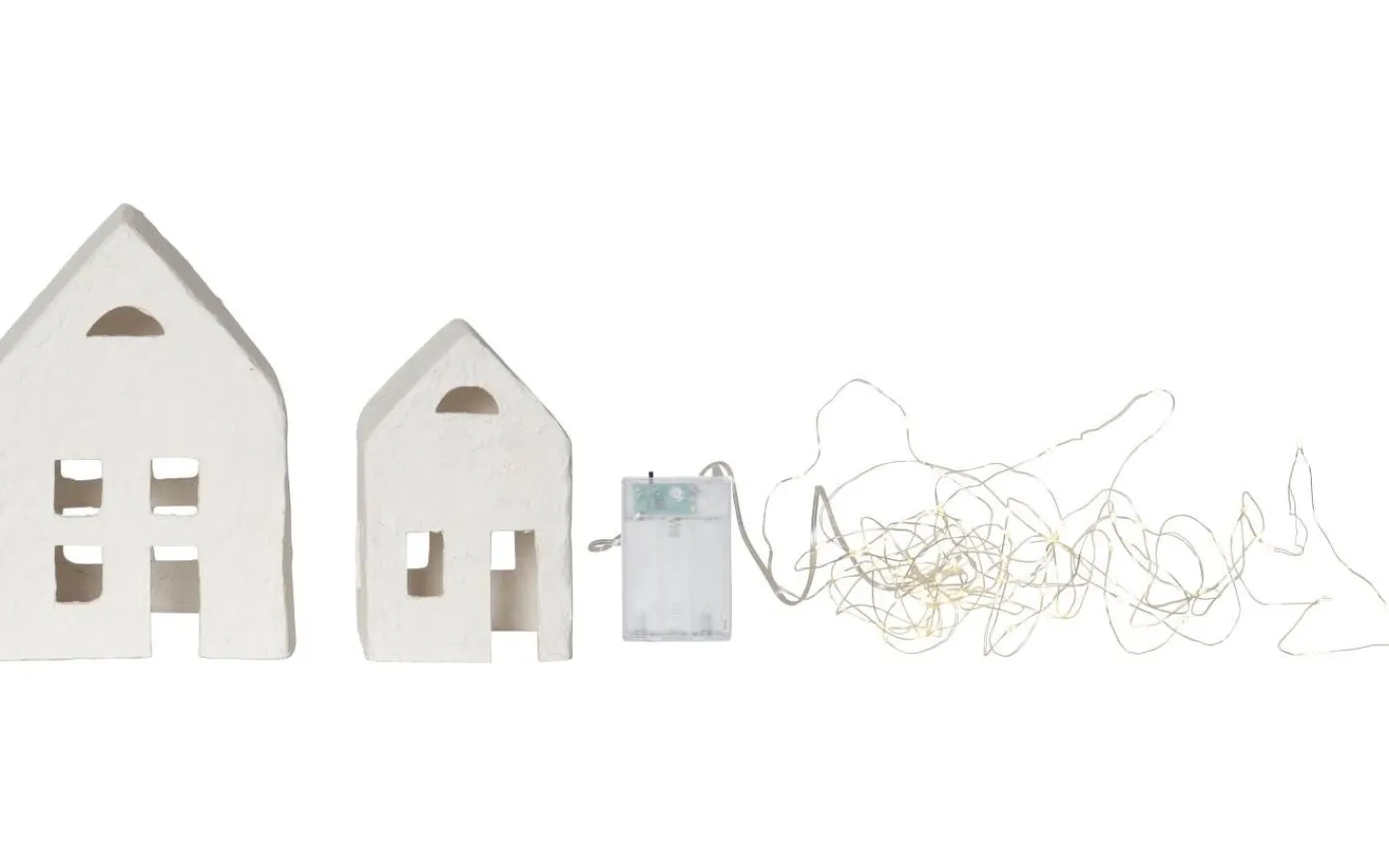 Julbyar Och Figurer|Batteri Julpynt Inomhus<Star Trading Plain Batteridriven Inomhusdekoration 2 hus Vit