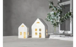 Julbyar Och Figurer|Batteri Julpynt Inomhus<Star Trading Plain Batteridriven Inomhusdekoration 2 hus Vit