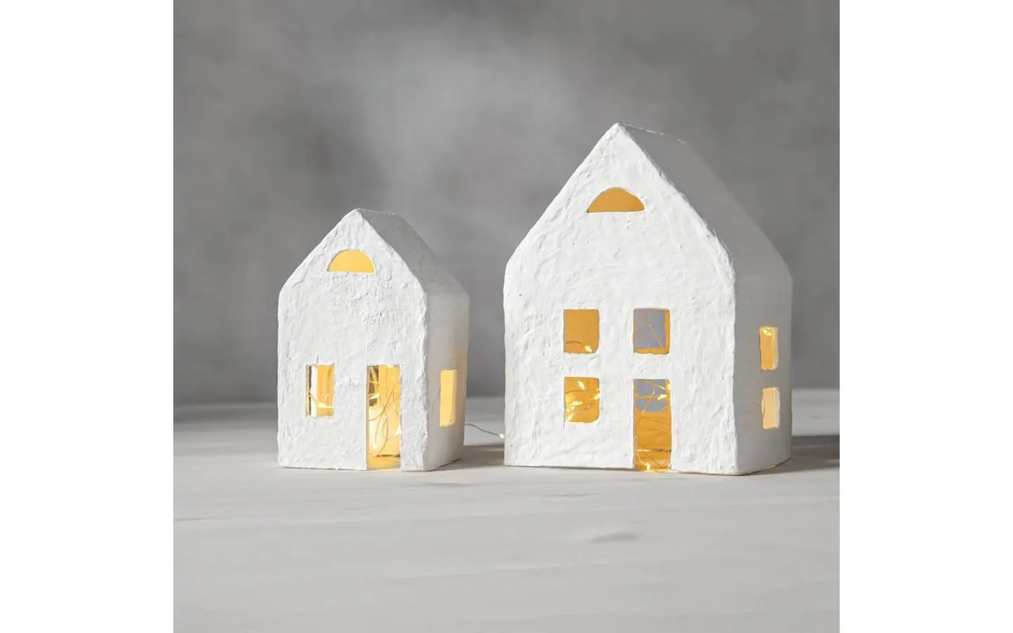 Julbyar Och Figurer|Batteri Julpynt Inomhus<Star Trading Plain Batteridriven Inomhusdekoration 2 hus Vit