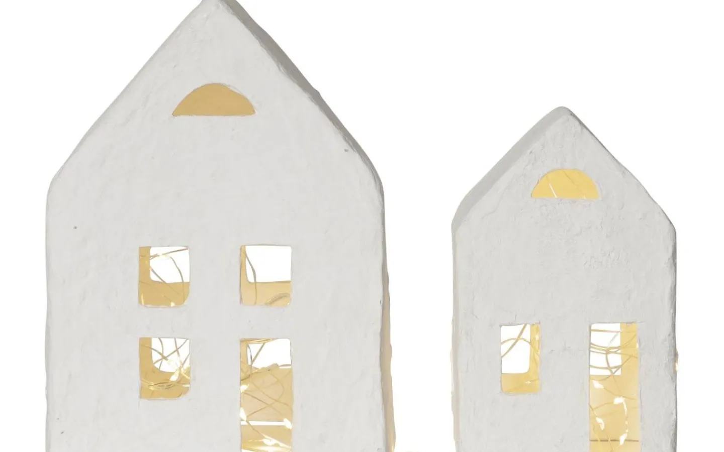 Julbyar Och Figurer|Batteri Julpynt Inomhus<Star Trading Plain Batteridriven Inomhusdekoration 2 hus Vit