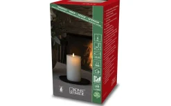 Plain Batteridrivet Blockljus 18cm Gräddvit