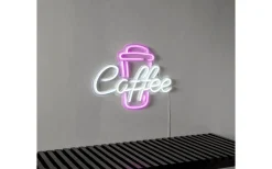 Inomhusdekorationer 230V<Star Trading Plexy Neonskylt Coffee 40cm Rosa/Vit