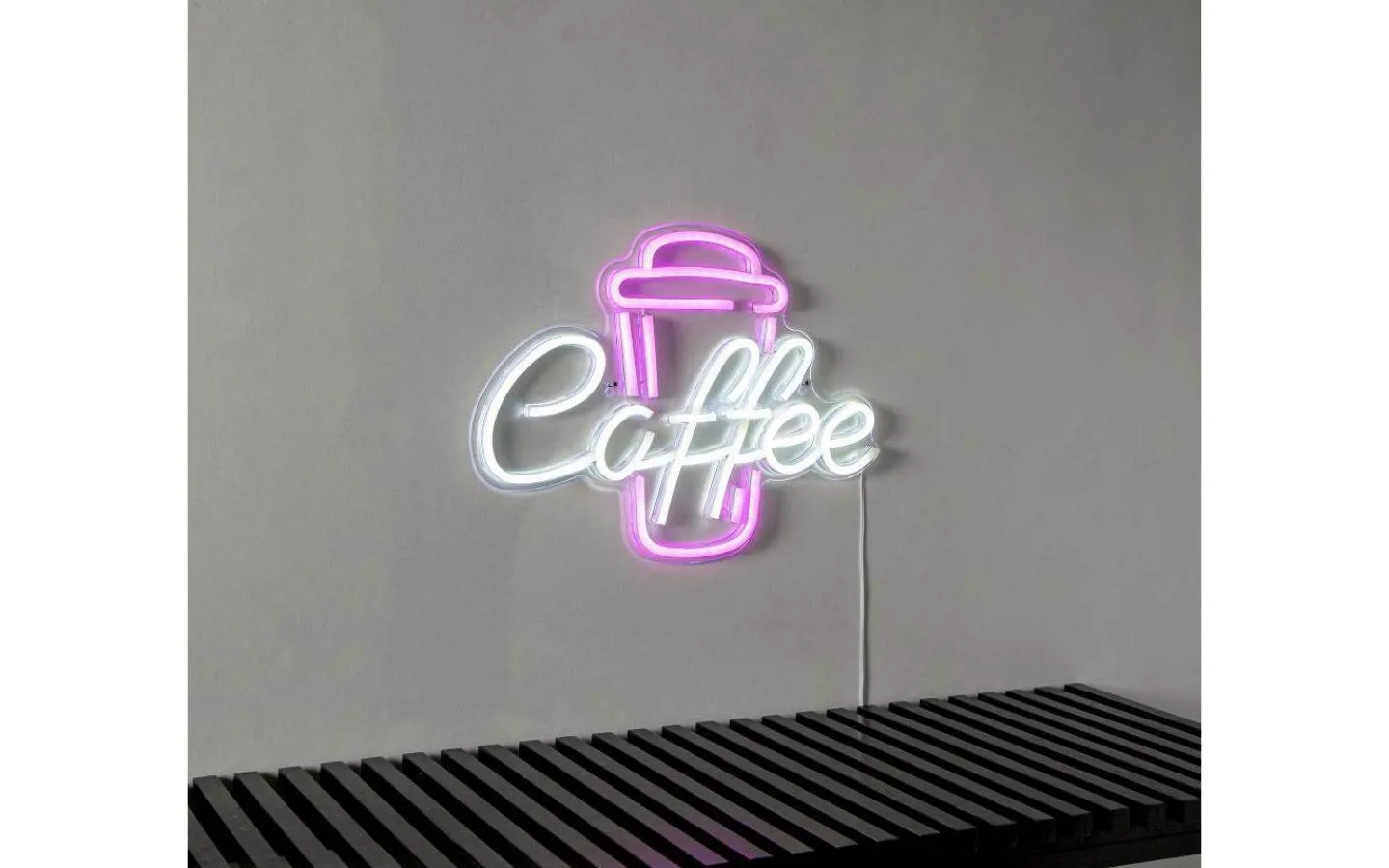 Inomhusdekorationer 230V<Star Trading Plexy Neonskylt Coffee 40cm Rosa/Vit