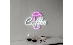 Inomhusdekorationer 230V<Star Trading Plexy Neonskylt Coffee 40cm Rosa/Vit