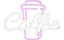 Inomhusdekorationer 230V<Star Trading Plexy Neonskylt Coffee 40cm Rosa/Vit