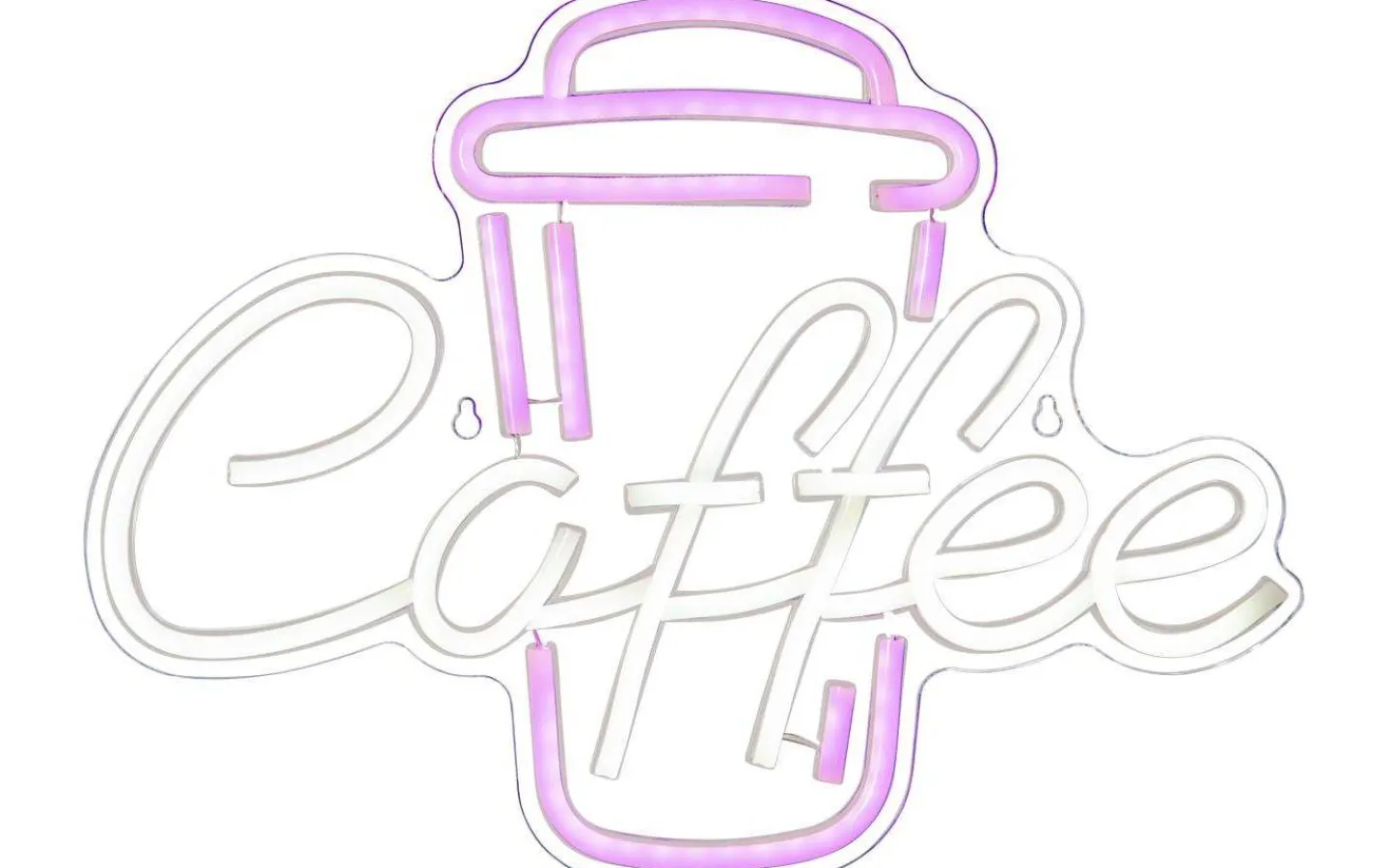 Inomhusdekorationer 230V<Star Trading Plexy Neonskylt Coffee 40cm Rosa/Vit