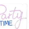 Plexy Neonskylt Party Time 48cm Rosa/Blå