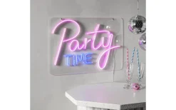 Plexy Neonskylt Party Time 48cm Rosa/Blå