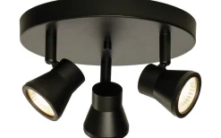 Aneta Pluto Takspotlight 20cm LED 3x5W 3000K Svart* Runda Takspotlights|Takspot Med 3 Lampor