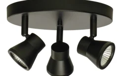 Aneta Pluto Takspotlight 20cm LED 3x5W 3000K Svart* Runda Takspotlights|Takspot Med 3 Lampor