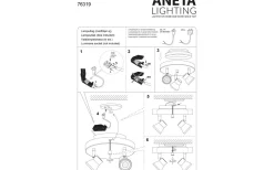 Aneta Pluto Takspotlight 20cm LED 3x5W 3000K Svart* Runda Takspotlights|Takspot Med 3 Lampor