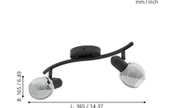Avlånga Takspotlights|Takspot Med 2 Lampor<Eglo Pollica Takspotlight 37cm Svart